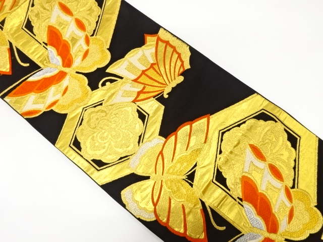7425039: JAPANESE KIMONO / ANTIQUE FUKURO OBI / SILK / WOVEN